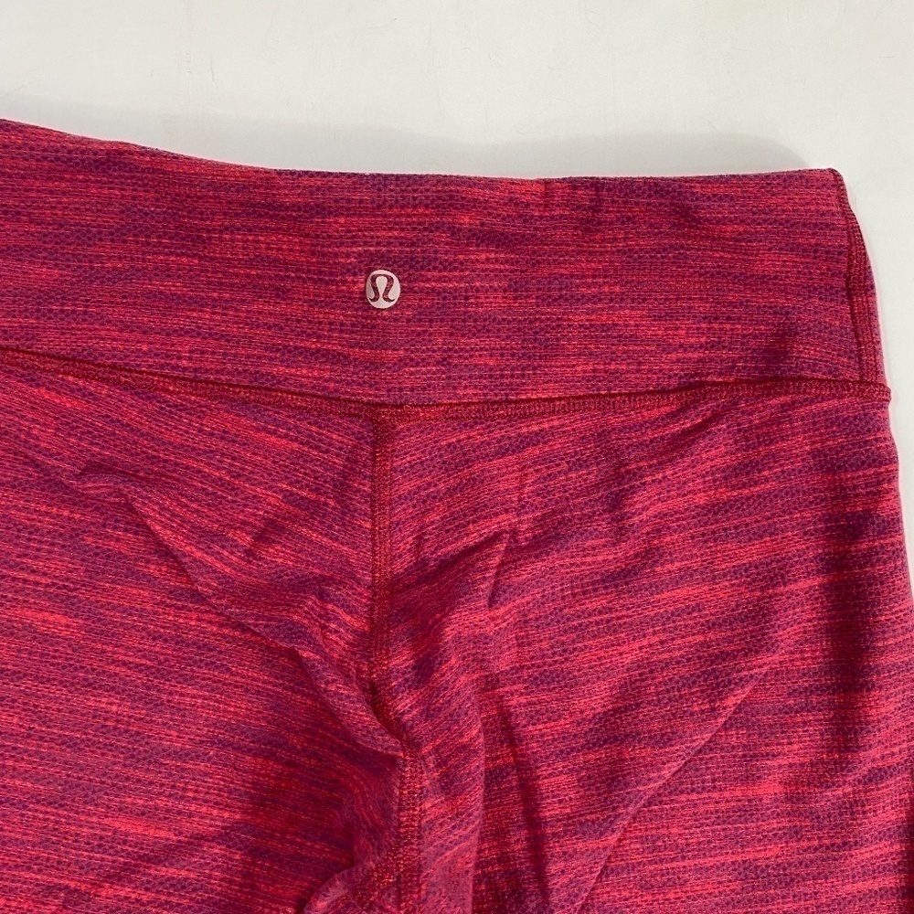 Lululemon Wunder Under Crop Leggings Space Dye Red SZ 6 - Picture 4 of 6
